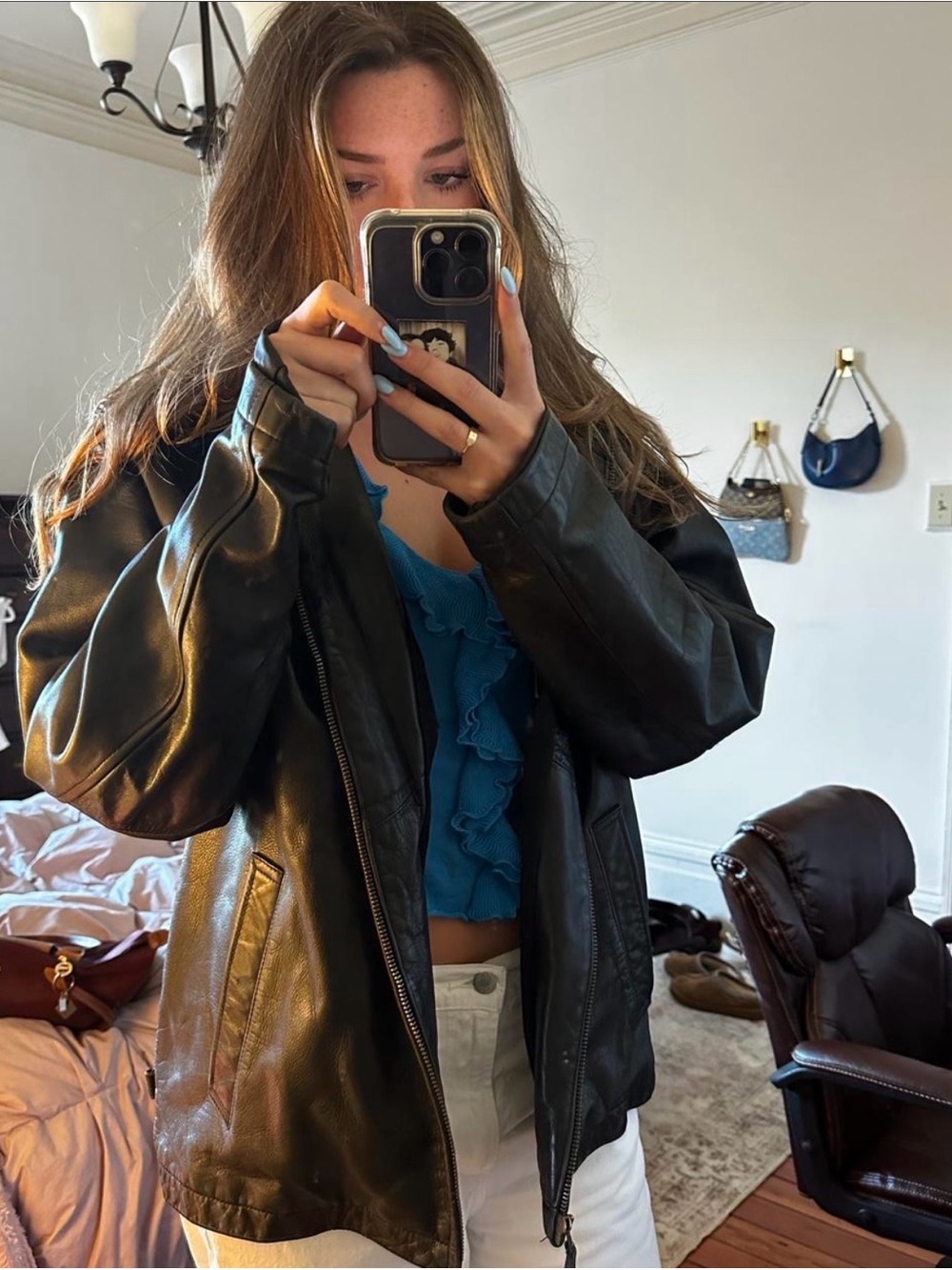 Nautica Black Leather Jacket
